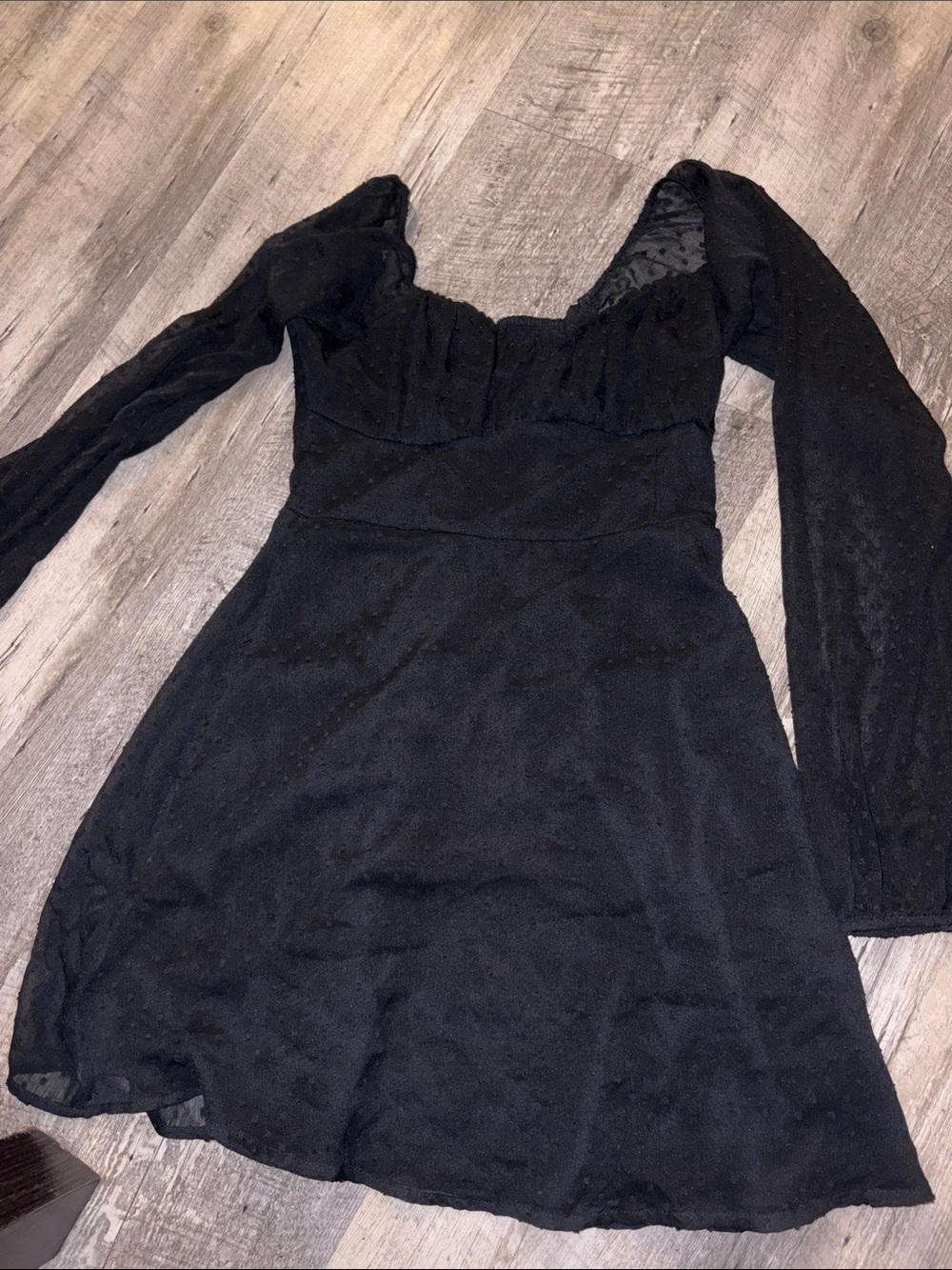 Hollister Black Long-Sleeve Mini Dress